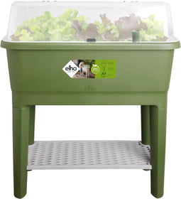 Elho Noa Kweektafel 80 - Kweekbak op Poten - Waterreservoir - Ø 78.5 x H 34.2 cm - Mosgroen