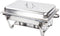 Alora Chafing Dish Chrome 6 bakken - Voedsel Verwamer - Voedsel Warmhouden - met Deksel - Buffetwarmer - Roestvrij Staal - Warmhoudplaat - Bain Maria - Warmhoudbakken - Warmhoudschalen