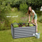 tectake® Verhoogde Plantenbak - Weerbestendig Staal - 120 x 90 x 57 cm - Grijs