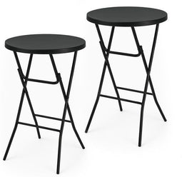 Brixy Statafels - Partytafel - Robuust Weersbestendig - Zwart (2 stuks)