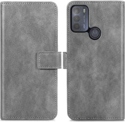 iMoshion Hoesje Geschikt voor Motorola Moto G50 Hoesje Met Pasjeshouder - iMoshion Luxe Bookcase - Grijs