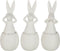 J-Line figuur Konijn Horen/Zien/Zwijgen - keramiek - wit - large - 3 stuks - paasdecoratie