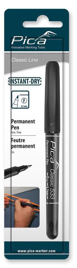 Pica 533/46 Permanent Pen - 0,7mm - Waterbestendig - Zwart