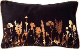 Dutch Decor DALI - Sierkussen met bloemenpatroon 30x50 cm Raven - zwart - Inclusief binnenkussen