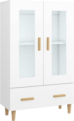 vidaXL - Hoge - kast - 70x31x115 - cm - bewerkt - hout - wit