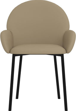 vidaXL - Eetkamerstoelen - 2 - st - kunstleer - cappuccinokleurig