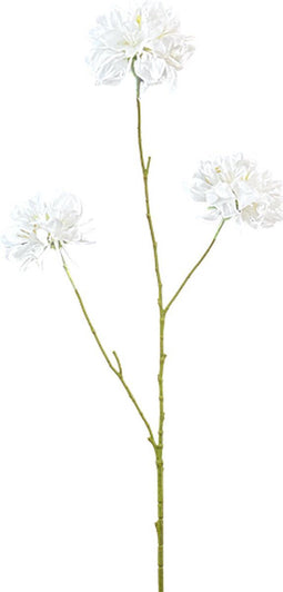 Emerald Zijden Kunstbloemen - Nep Bloemen - Scabiosa Wit 432048 - 80 cm