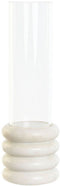 Kaarshouder Home ESPRIT Wit Natuurlijk Kristal Marmer 10 x 10 x 33 cm