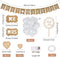 Bruiloft Decoratie Set, Just Married linnen Banner met LED verlichting, Cake Topper Bruiloft, Houten Harten confetti Decoratie, MR & MRS Stoelbord en Hartvormige Ballonnen voor Trouwauto Tafeldecoratie