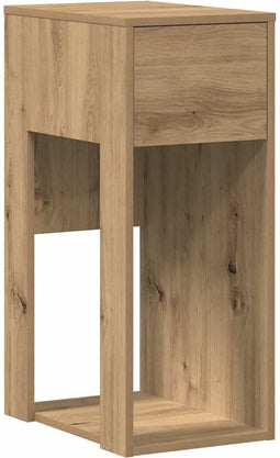 vidaXL - Computertorenstandaard - met - lade - 30x44x74 - cm - artisanaal - eiken