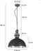 Mexlite Gaeve 2661ZW - Hanglamp Ø50cm E27 Fitting - Hoogte Verstelbaar - Zwart / Zilver
