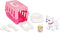 Pilsan Knuffelkat met verzorgingsset & reismand roze/wit