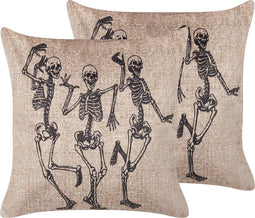 MORTESTI - Sierkussen set van 2 - Lichtbeige - 45 x 45 cm - Fluweel