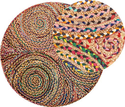 YENICE - Laagpolig vloerkleed - Multicolor - 140 cm - Katoen