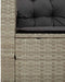 vidaXL - Tuinbank - met - tafel - en - kussens - L-vormig - poly - rattan - lichtgrijs