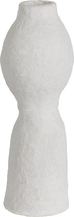 BePureHome Harire Vaas - Papier Mache - Off White - 45x15x15