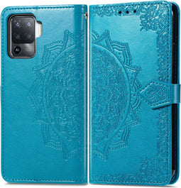 iMoshion Hoesje Geschikt voor Oppo A94 (5G) Hoesje Met Pasjeshouder - iMoshion Mandala Bookcase - Turquoise