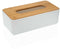 Doos voor doekjes Versa Bamboe Polypropyleen 13,1 x 8,6 x 26,1 cm Wit