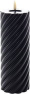 swirl led kaars rustic zwart 20x7,5cm