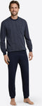 Schiesser Heren Pyjama - Lange broek - 100% Katoen - Donkerblauw