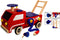 I'M Toy Duwkar Brandweer - Loop- en duwwagen - Megaphone toeter brandweerslang - Rood (1 stuk)
