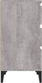 vidaXL - Nachtkastje - 40x35x70 - cm - bewerkt - hout - grijs - sonoma - eikenkleurig