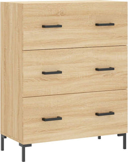 vidaXL - Dressoir - 69,5x34x90 - cm - bewerkt - hout - sonoma - eikenkleurig