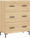 vidaXL - Dressoir - 69,5x34x90 - cm - bewerkt - hout - sonoma - eikenkleurig