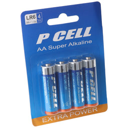 P-Cell Mignon AA batteries in a practical set of 4, 4 pieces LR6 1.5V battery