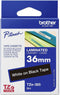 P-Touch TZE-365 white on black 36mm laminated