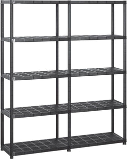 vidaXL - Opbergrek - 5-laags - 142x38x170 - cm - kunststof - zwart