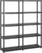 vidaXL - Opbergrek - 5-laags - 142x38x170 - cm - kunststof - zwart