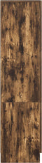 vidaXL - Hoogkast - Gerookt - Eiken - 31,5x32x124 - cm - Gelaagd - Hout