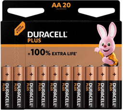 Duracell Plus-AA - Alkaline batterij - Tot 100% langere levensduur - Multi-color (4 stuks)
