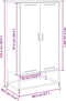 vidaXL - Hoge - kast - 68,5x38,5x123,5 - cm - staal - zwart