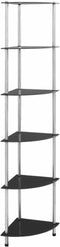 vidaXL - Kastje - 6-laags - 30x30x160 - cm - gehard - glas - zwart