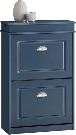 SoBuy FSR78-B - Schoenenkast - 2 kleppen 4 planken - Blauw 54x82x24cm