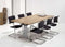 Hoogte verstelbare rechthoekige T-poot vergadertafel Work 200x100cm bladkleur Licht Eiken framekleur Antraciet (Ral 7016)