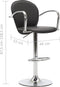 vidaXL - Barkrukken - met - armleuning - 2 - st - kunstleer - zwart