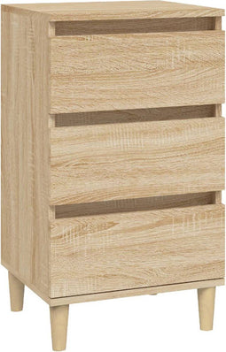 vidaXL - Nachtkastje - 40x35x70 - cm - bewerkt - hout - sonoma - eikenkleurig