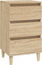 vidaXL - Nachtkastje - 40x35x70 - cm - bewerkt - hout - sonoma - eikenkleurig