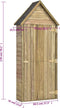 vidaXL - Tuinschuur - met - deur - 69,5x32x178 - cm - geïmpregneerd - grenenhout