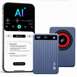 BP® AI Voice Recorder - Afluisterapparatuur - 64GB - AI Transcriptie Samenvattingen Mindmaps - Grijs