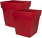 EDA Bloempot Toscane vierkant - kunststof - rood - L39 x B39 x H39 cm - 38 liter - Bloempotten/plantenpotten