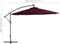 vidaXL - Zweefparasol - met - LED-verlichting - 350 - cm - bordeauxrood