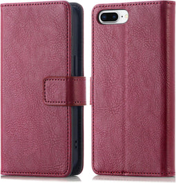 iMoshion Hoesje Geschikt voor iPhone 8 Plus / 7 Plus Hoesje Met Pasjeshouder - iMoshion Luxe Bookcase - donkerrood