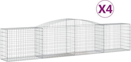 vidaXL - Schanskorven - 4 - st - gewelfd - 400x50x80/100 - cm - gegalvaniseerd - ijzer