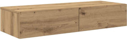 vidaXL - Wandschap - met - lades - 100x36x19 - cm - bewerkt - hout - artisanaal - eiken