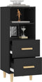 vidaXL - Dressoir - 34,5x34x90 - cm - bewerkt - hout - zwart