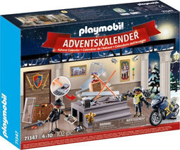 PLAYMOBIL 71347 - Adventskalender Politie - Museumdiefstal met diorama en politiemotor